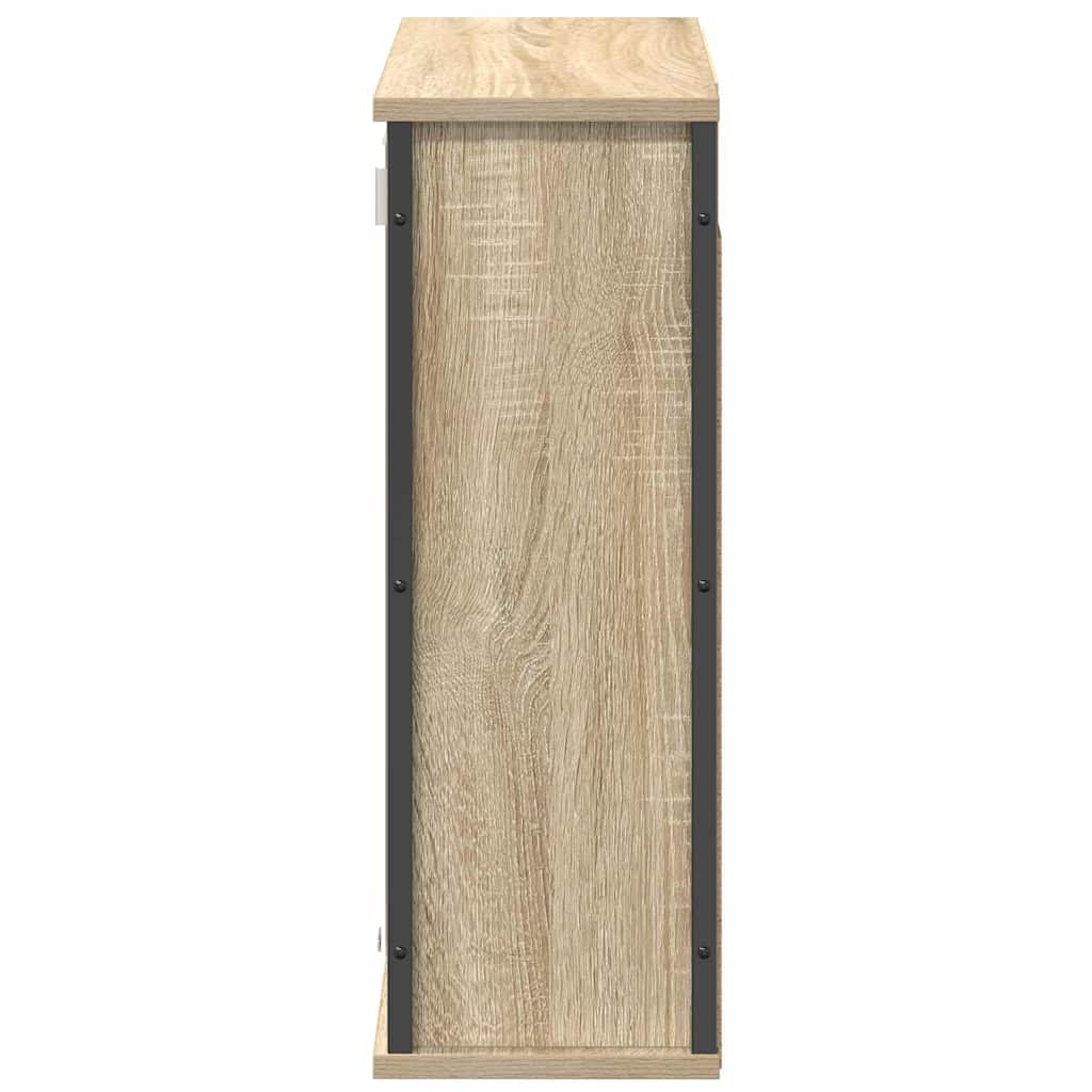 vidaXL Bad-Wandschrank mit Spiegel Sonoma-Eiche 60x21x60 cm