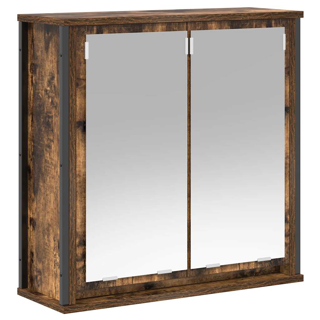 vidaXL Bad-Wandschrank mit Spiegel Räuchereiche 60x21x60 cm