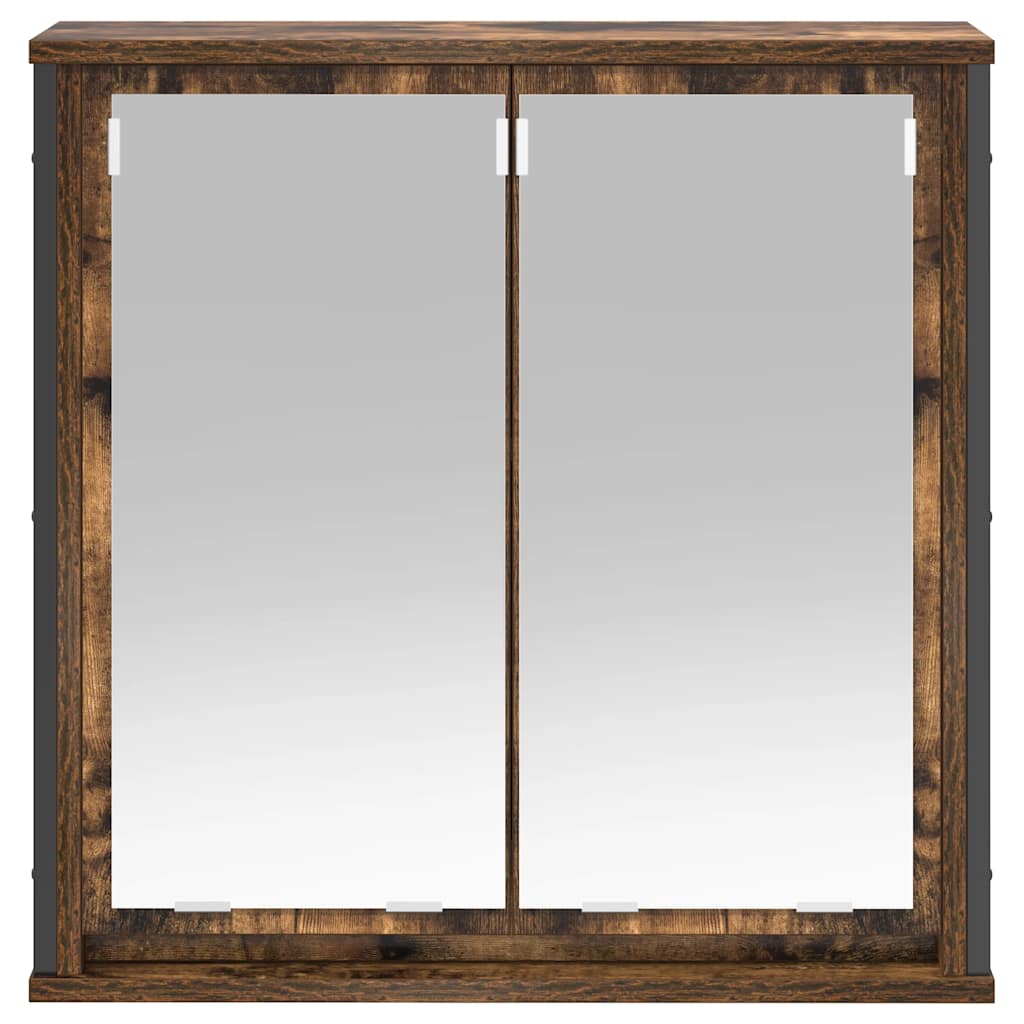 vidaXL Bad-Wandschrank mit Spiegel Räuchereiche 60x21x60 cm