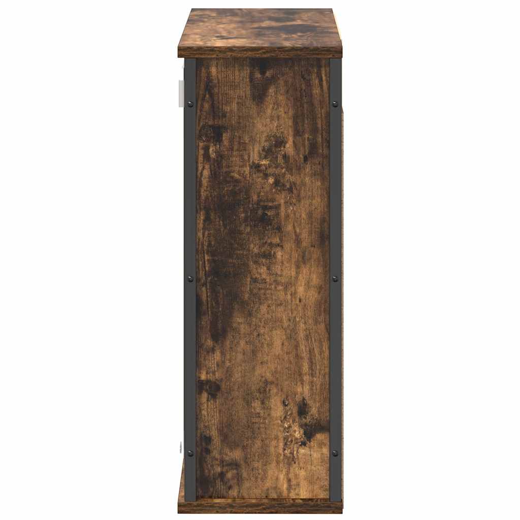 vidaXL Bad-Wandschrank mit Spiegel Räuchereiche 60x21x60 cm
