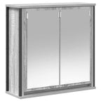 vidaXL Bad-Wandschrank mit Spiegel Grau Sonoma 60x21x60 cm