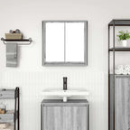vidaXL Bad-Wandschrank mit Spiegel Grau Sonoma 60x21x60 cm