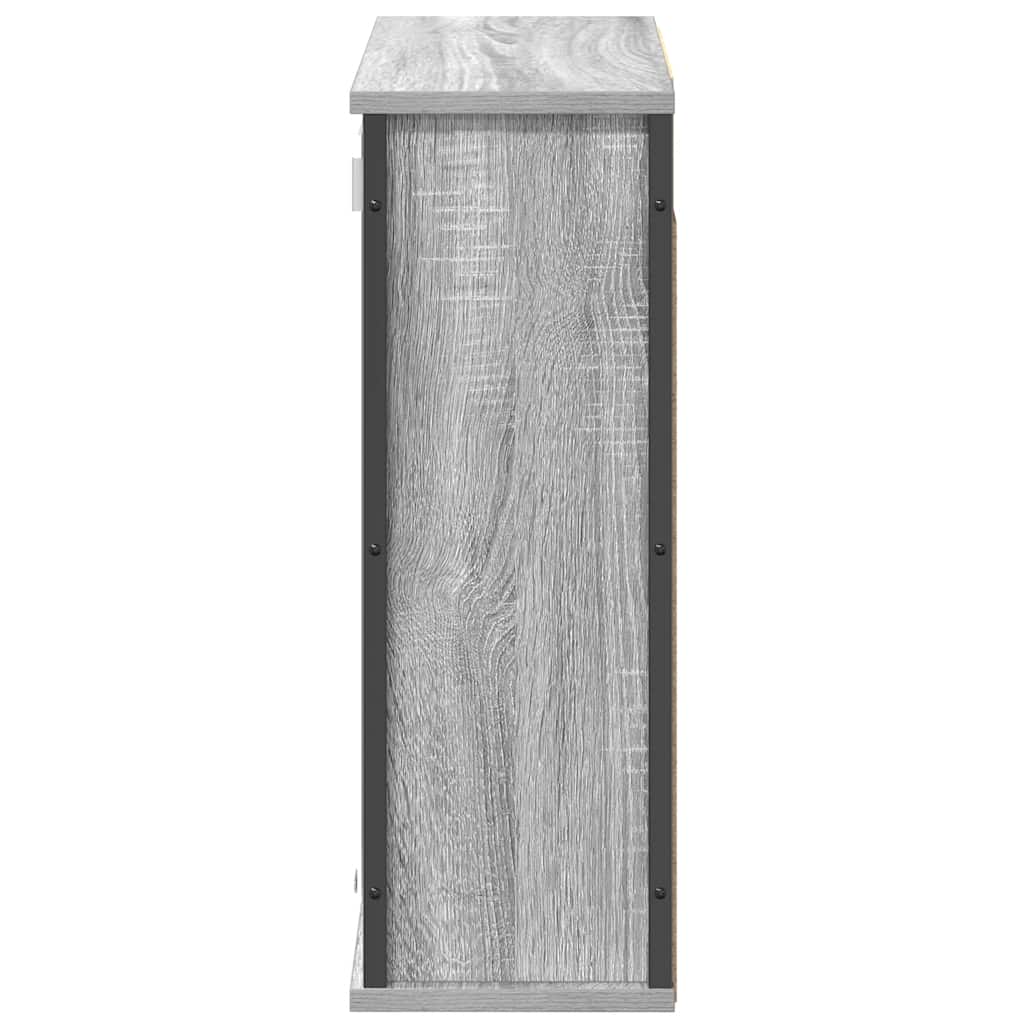 vidaXL Bad-Wandschrank mit Spiegel Grau Sonoma 60x21x60 cm