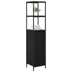 vidaXL Badschrank mit Regalen Schwarz Eichen-Optik 36x35x165 cm
