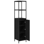 vidaXL Badschrank mit Regalen Schwarz Eichen-Optik 36x35x165 cm