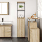 vidaXL Badschrank mit Regalen Sonoma-Eiche 36x35x165 cm