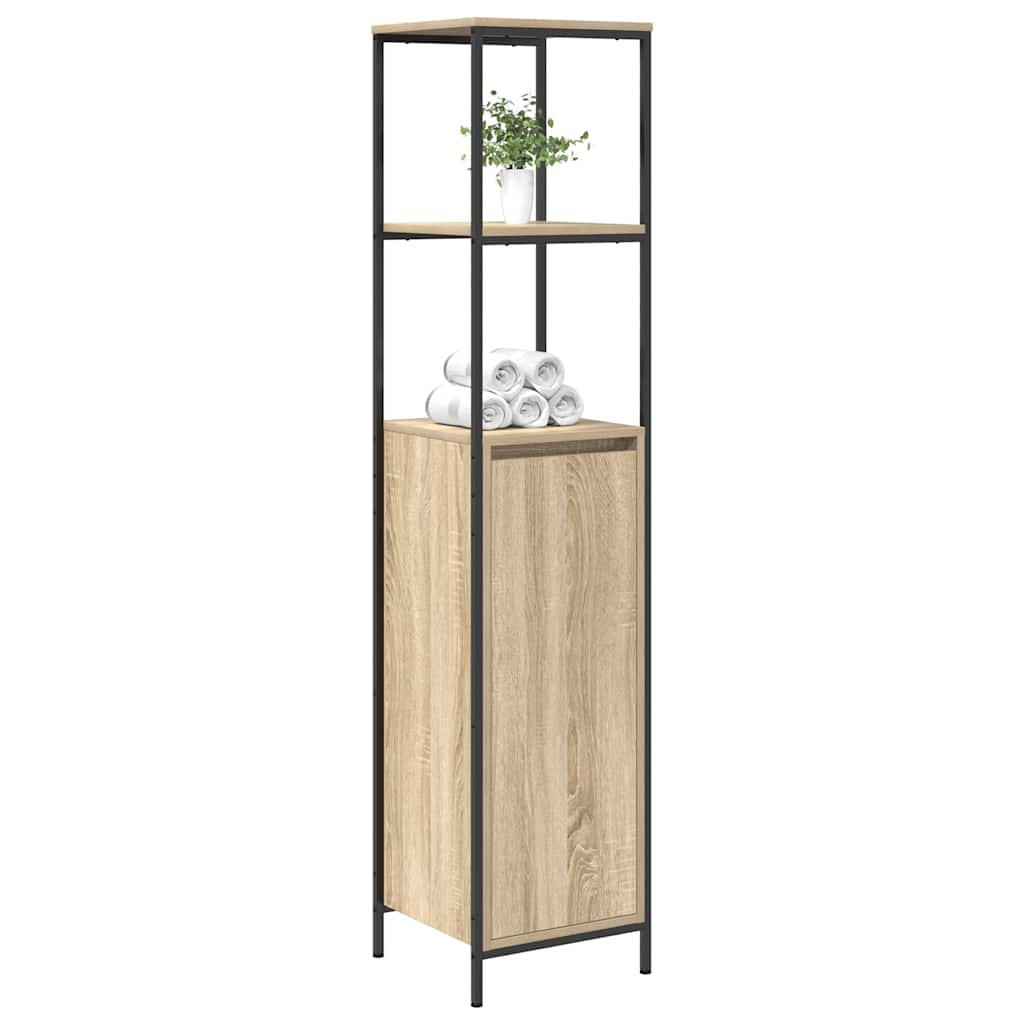 vidaXL Badschrank mit Regalen Sonoma-Eiche 36x35x165 cm