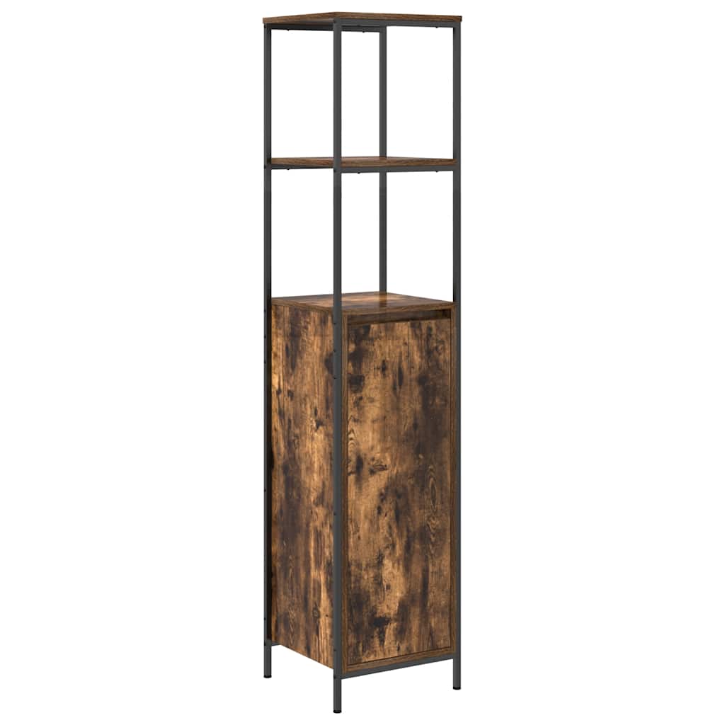 vidaXL Badschrank mit Regalen Räuchereiche 36x35x165 cm
