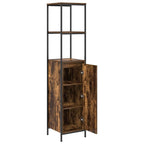 vidaXL Badschrank mit Regalen Räuchereiche 36x35x165 cm