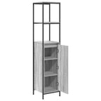 vidaXL Badschrank mit Regalen Grau Sonoma 36x35x165 cm