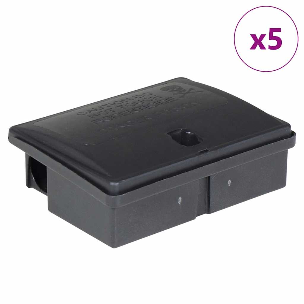 vidaXL Mausefallen 5 Stk. Schwarz 13x10x4 cm