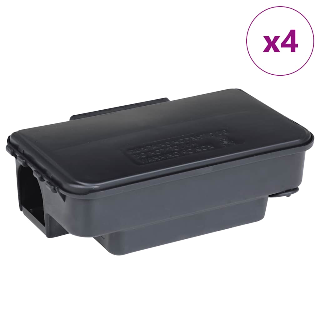 vidaXL Mausefallen 4 Stk. Schwarz 22x12,5x7,5 cm