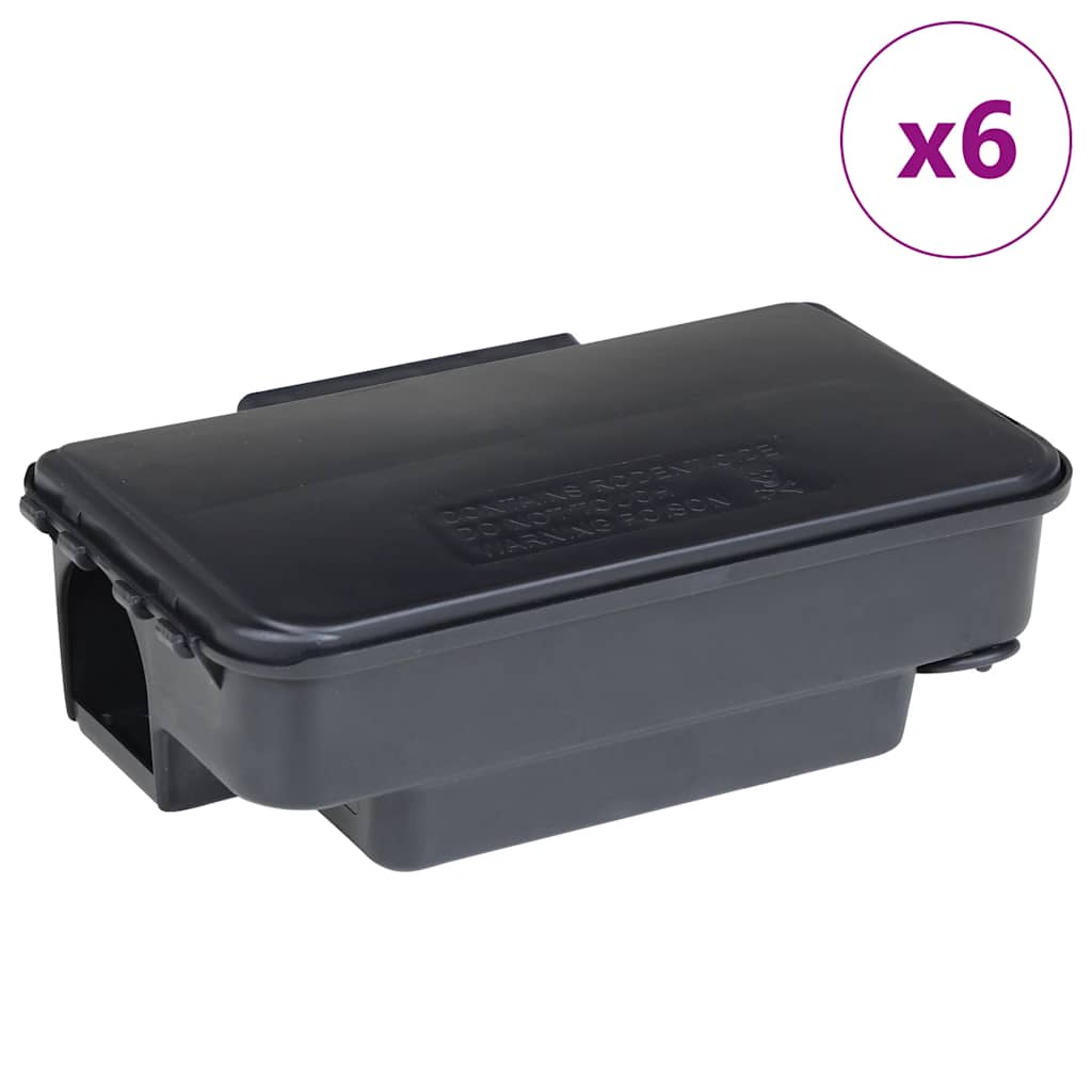 vidaXL Mausefallen 6 Stk. Schwarz 22x12,5x7,5 cm