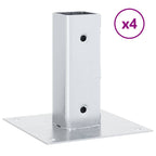 vidaXL Pfostenträger Quadratisch 4Stk. Silber 46x46mm Verzinkter Stahl