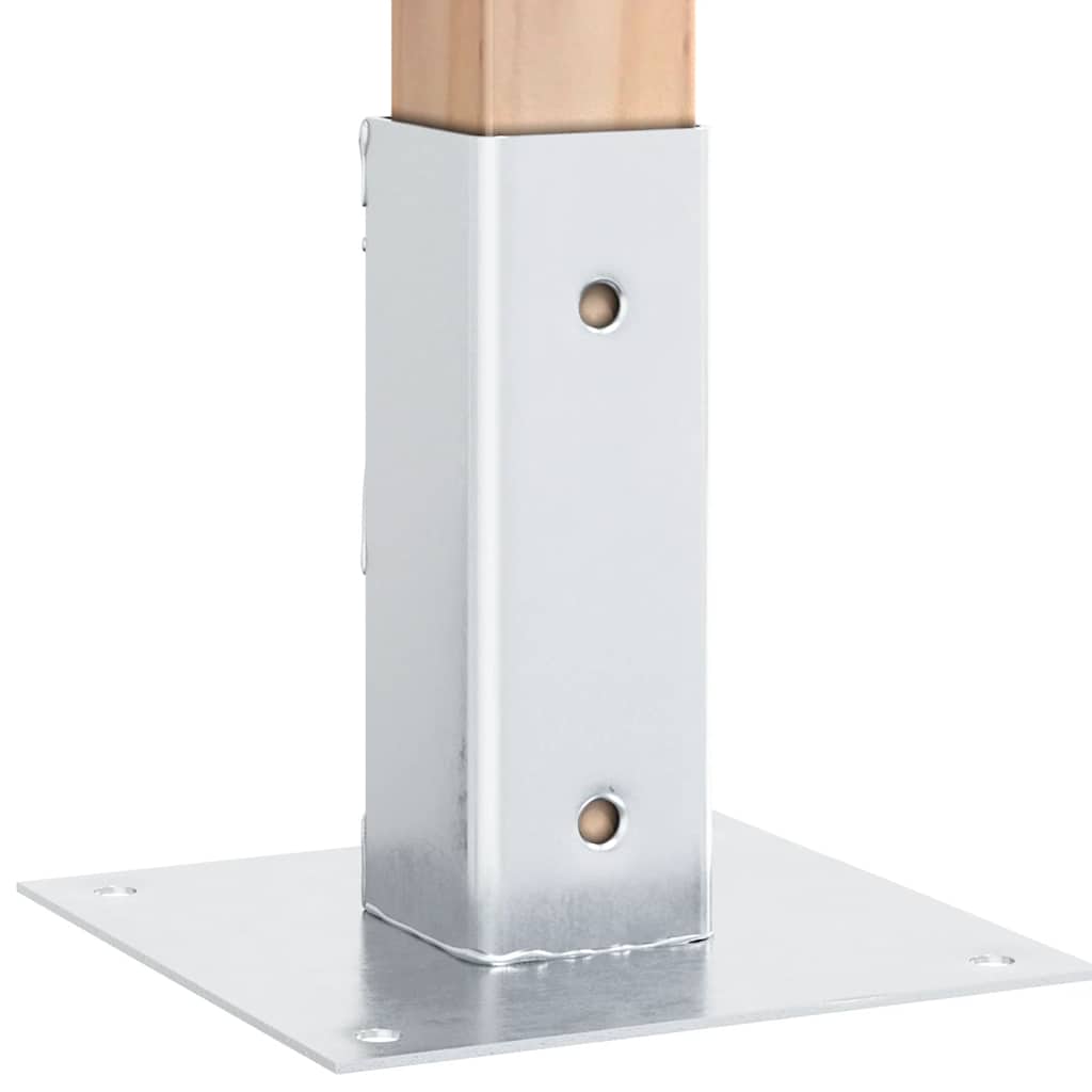 vidaXL Pfostenträger Quadratisch 4Stk. Silber 46x46mm Verzinkter Stahl