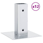 vidaXL Pfostenträger Quadratisch 12 Stk. Silber 46x46mm Stahl Verzinkt
