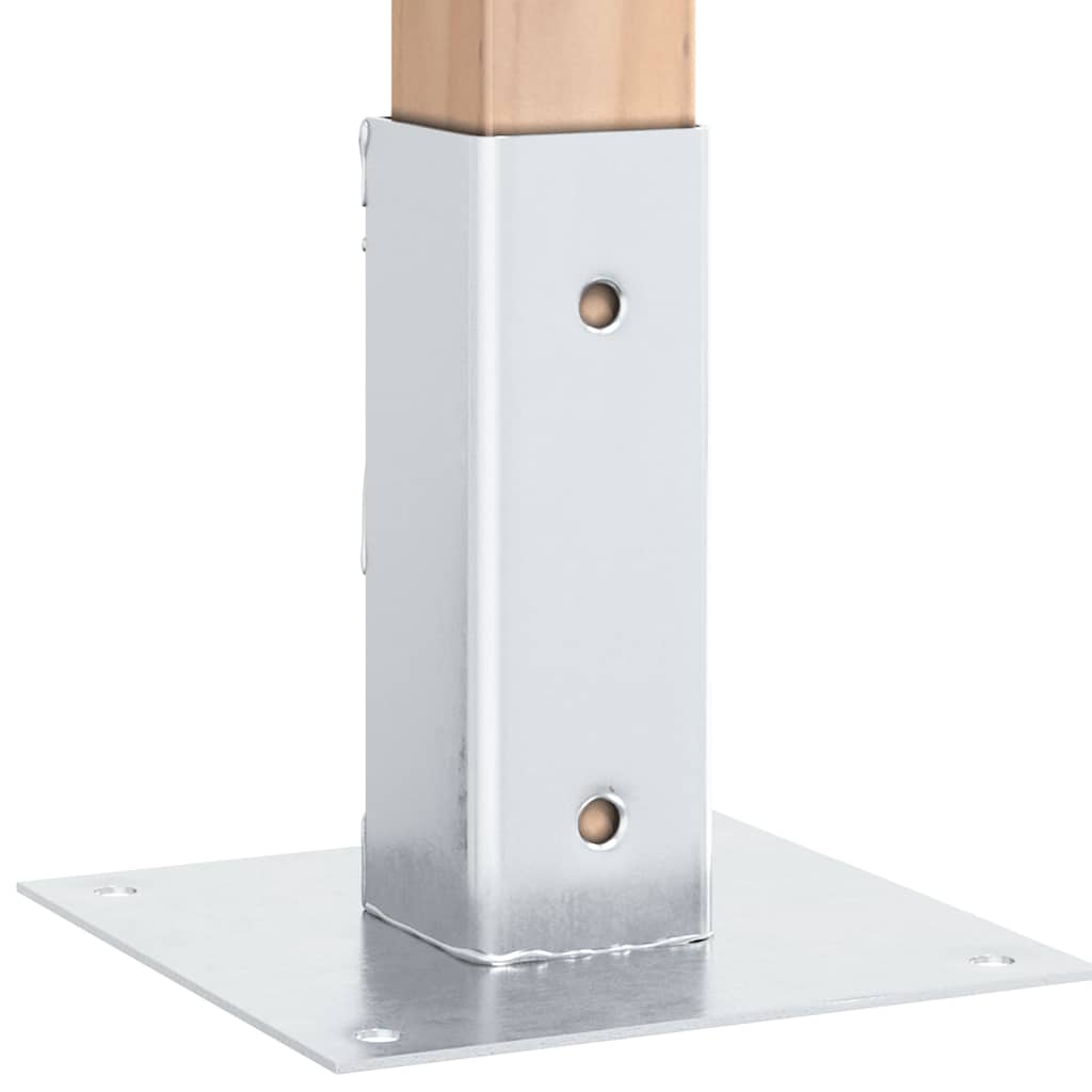 vidaXL Pfostenträger Quadratisch 12 Stk. Silber 46x46mm Stahl Verzinkt