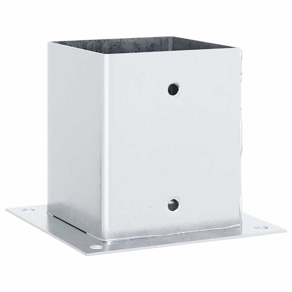 vidaXL Pfostenträger Quadratisch 4Stk. Silber 101x101mm Stahl Verzinkt