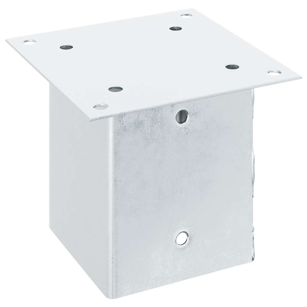 vidaXL Pfostenträger Quadratisch 4Stk. Silber 101x101mm Stahl Verzinkt
