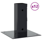 vidaXL Pfostenträger Quadrat 12 Stk. 46x46mm Pulverbeschichteter Stahl