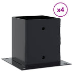 vidaXL Pfostenträger Quadrat 4 Stk. 101x101 mm Stahl Pulverbeschichtet