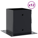 vidaXL Pfostenträger Quadrat 12 Stk. 101x101mm Stahl Pulverbeschichtet