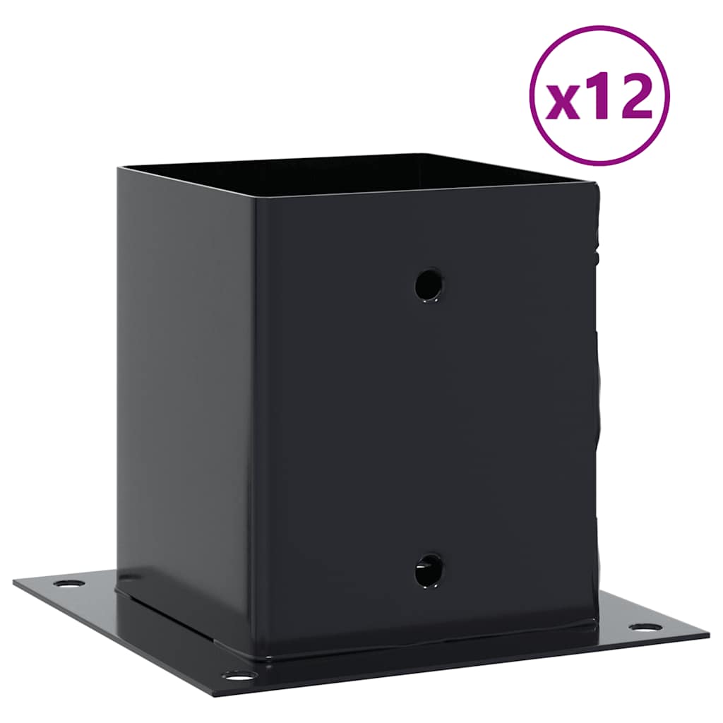 vidaXL Pfostenträger Quadrat 12 Stk. 101x101mm Stahl Pulverbeschichtet