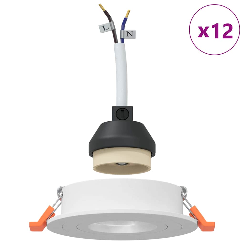 vidaXL Spotlight 12 pcs Weiß 9 x 9 x 2 cm Aluminium