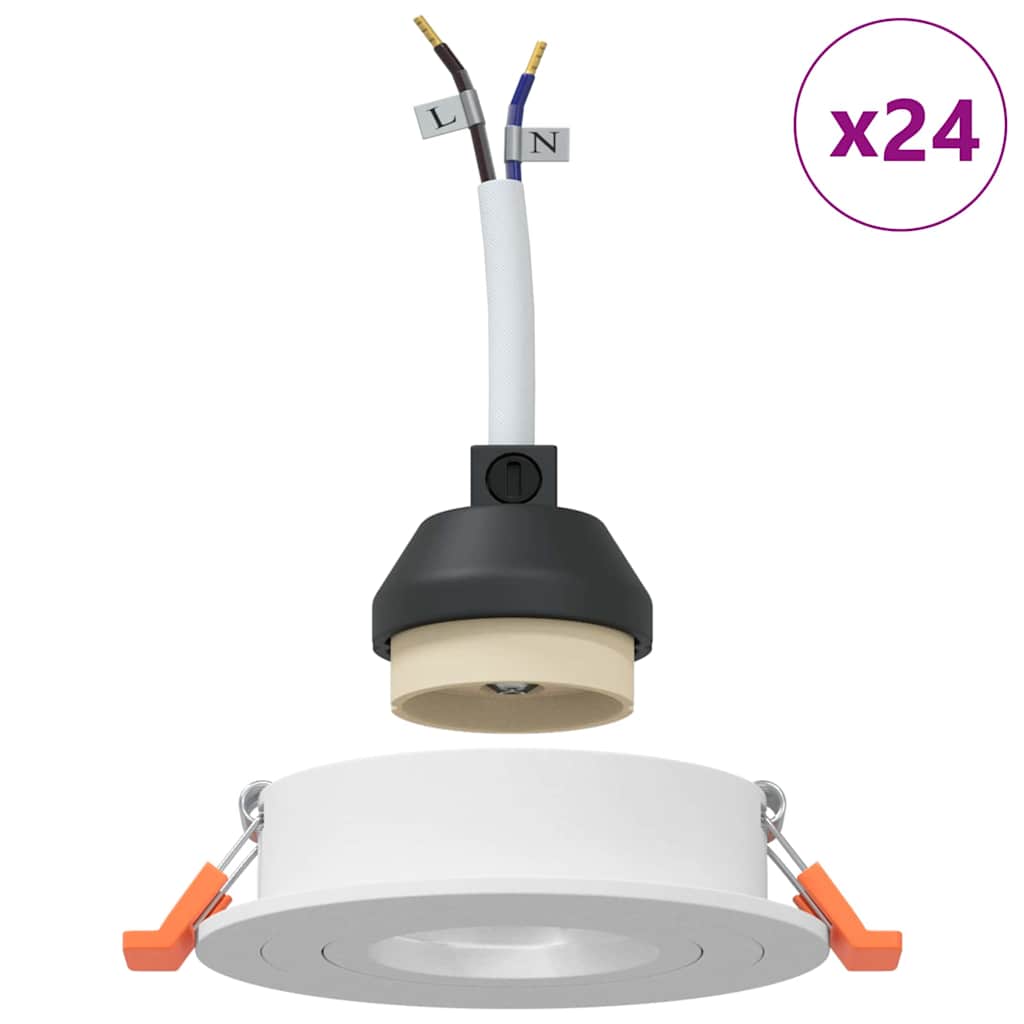 vidaXL Spotlight 24 pcs Weiß 9 x 9 x 2 cm Aluminium