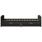 vidaXL Tagesbett mit 2 Schubladen ohne Matratze IRUN Schwarz 90x200cm