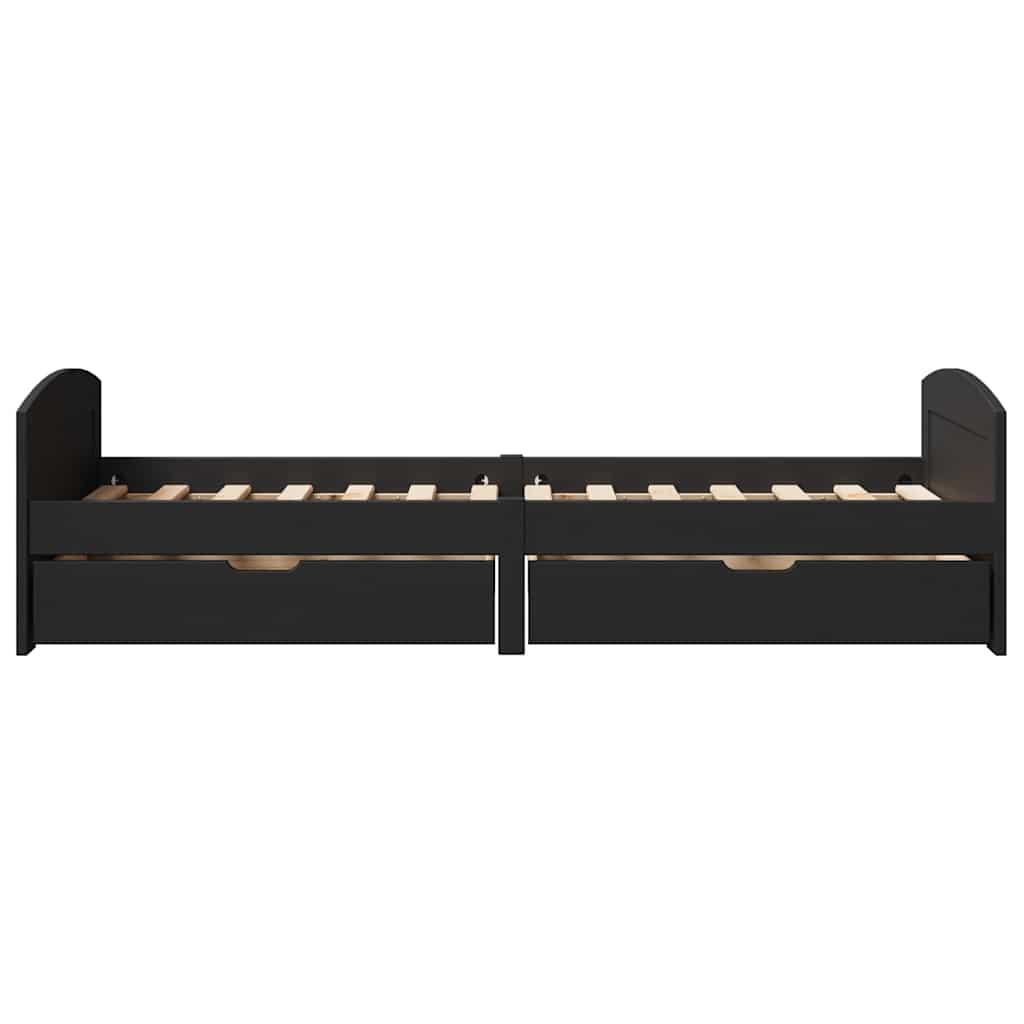 vidaXL Tagesbett mit 2 Schubladen ohne Matratze IRUN Schwarz 90x200cm