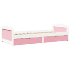 vidaXL Tagesbett mit 2 Schubladen ohne Matratze Weiß Rosa 90x200cm