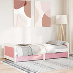 vidaXL Tagesbett mit 2 Schubladen ohne Matratze Weiß Rosa 90x200cm