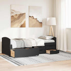 vidaXL Tagesbett mit 5 Schubladen ohne Matratze IRUN Schwarz 90x200cm