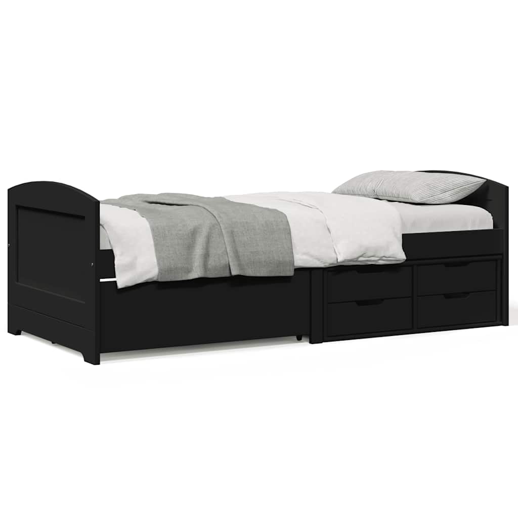 vidaXL Tagesbett mit 5 Schubladen ohne Matratze IRUN Schwarz 90x200cm