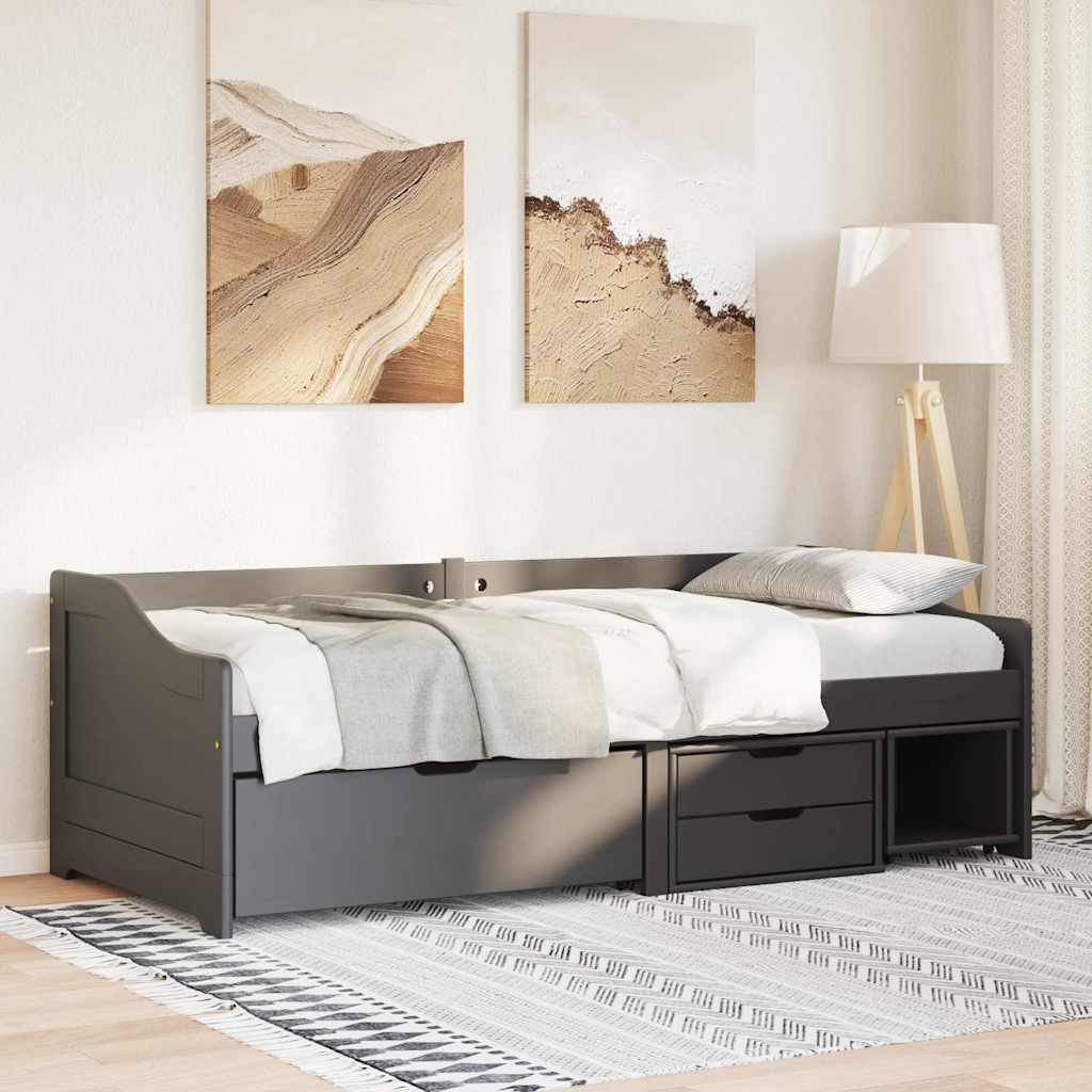 vidaXL Tagesbett mit 3 Schubladen ohne Matratze IRUN Schwarz 90x200cm