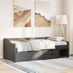 vidaXL Tagesbett mit 3 Schubladen ohne Matratze IRUN Schwarz 90x200cm