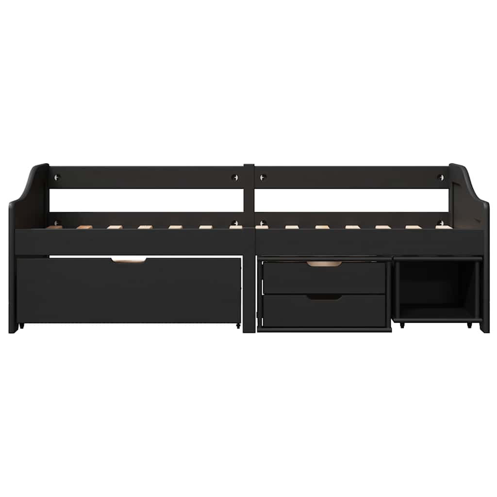 vidaXL Tagesbett mit 3 Schubladen ohne Matratze IRUN Schwarz 90x200cm