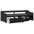vidaXL Tagesbett mit 3 Schubladen ohne Matratze IRUN Schwarz 90x200cm