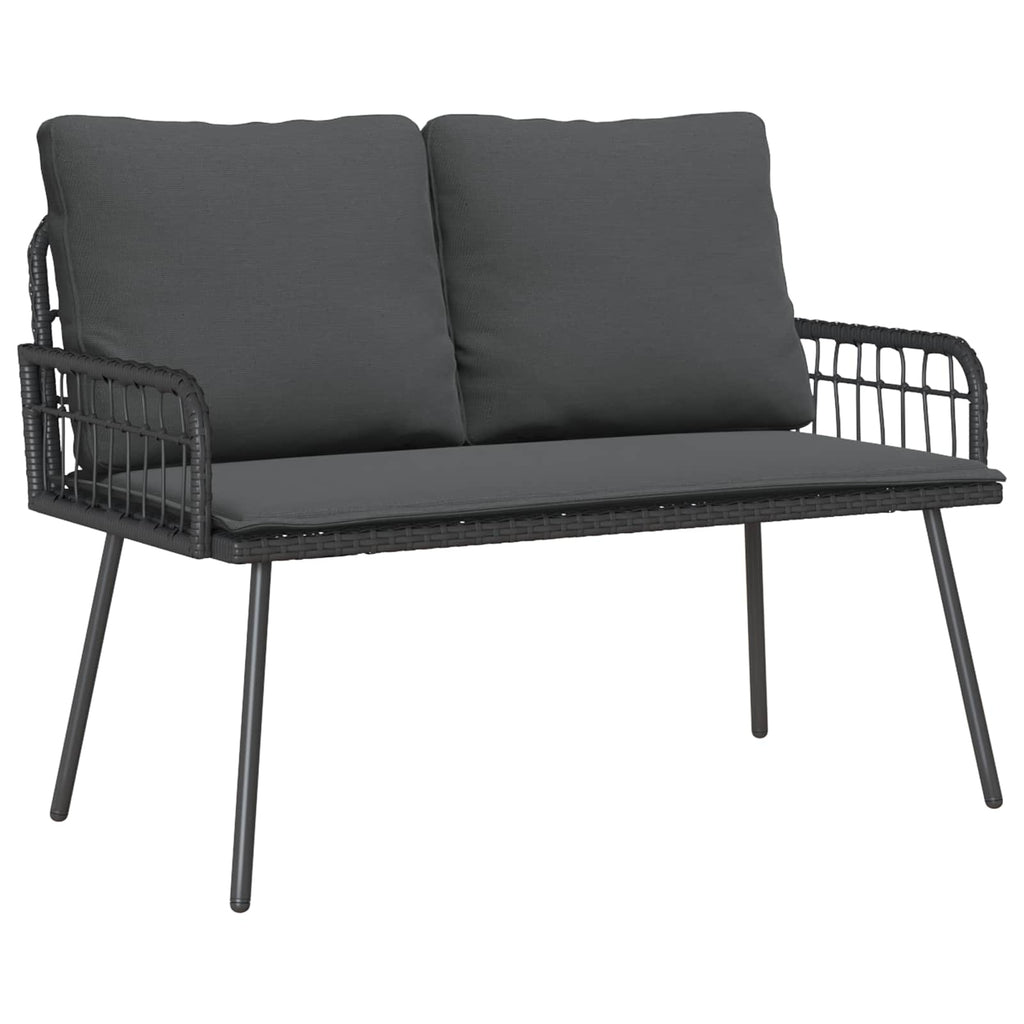 vidaXL Gartenbank mit Kissen Anthrazit 114 x 64 x 90cm Stahl