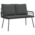vidaXL Gartenbank mit Kissen Anthrazit 114 x 64 x 90cm Stahl