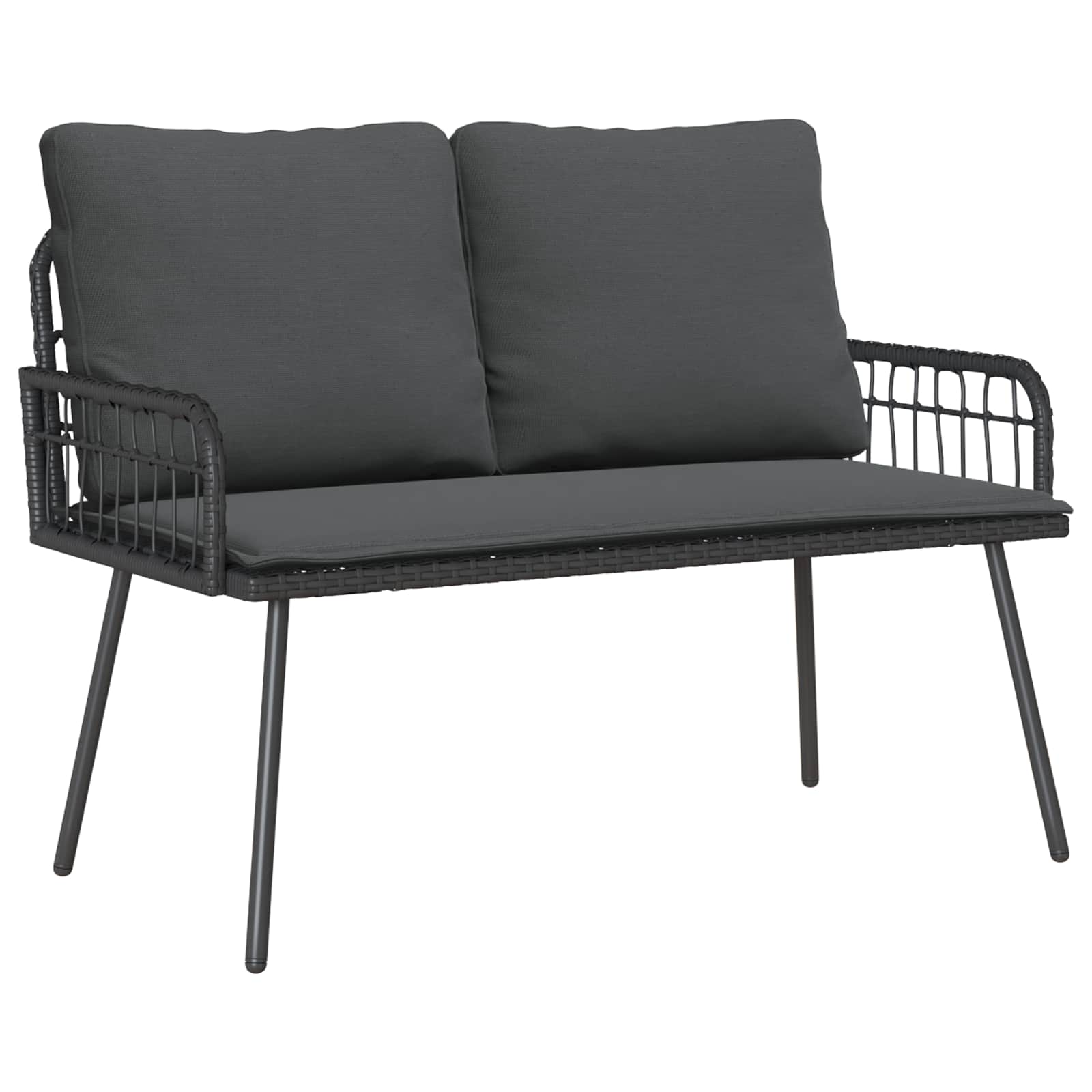 vidaXL Gartenbank mit Kissen Anthrazit 114 x 64 x 90cm Stahl