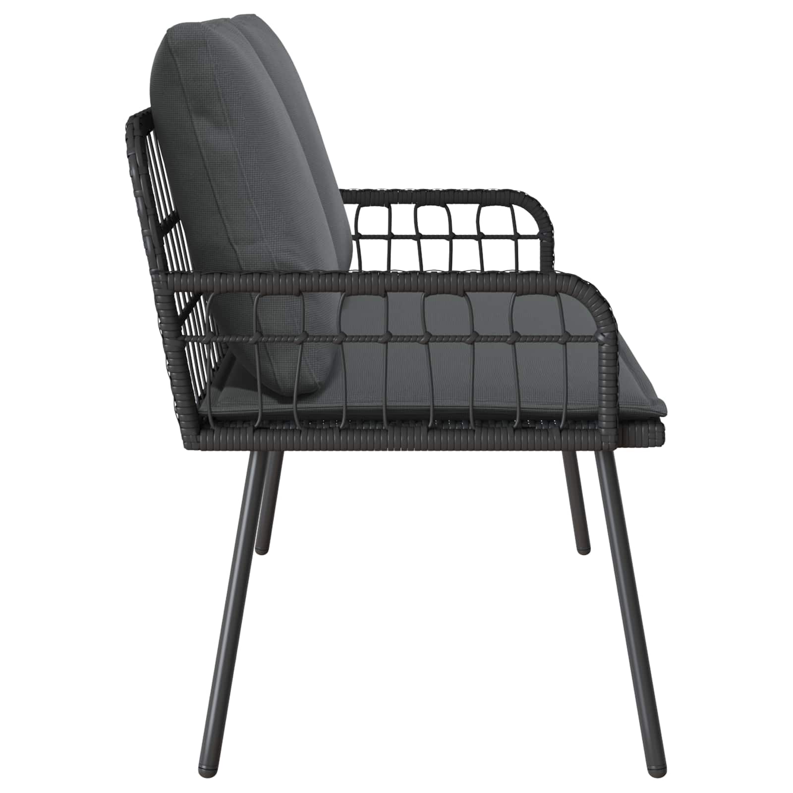 vidaXL Gartenbank mit Kissen Anthrazit 114 x 64 x 90cm Stahl