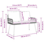 vidaXL Gartenbank mit Kissen Anthrazit 114 x 64 x 90cm Stahl