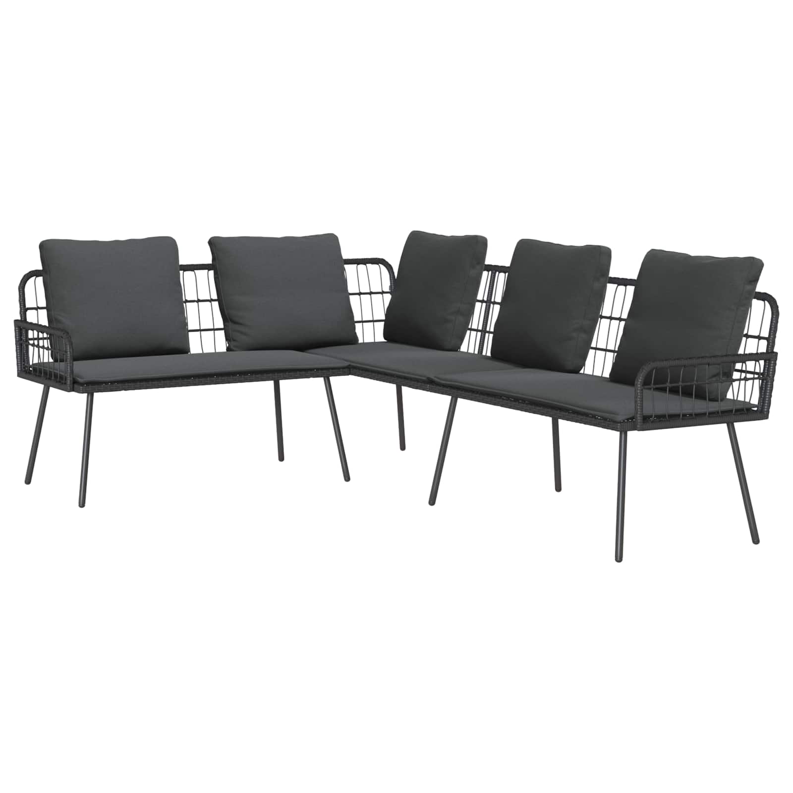 vidaXL Sofa mit Kissen Anthrazit 173 x 231 x 90cm Stahl