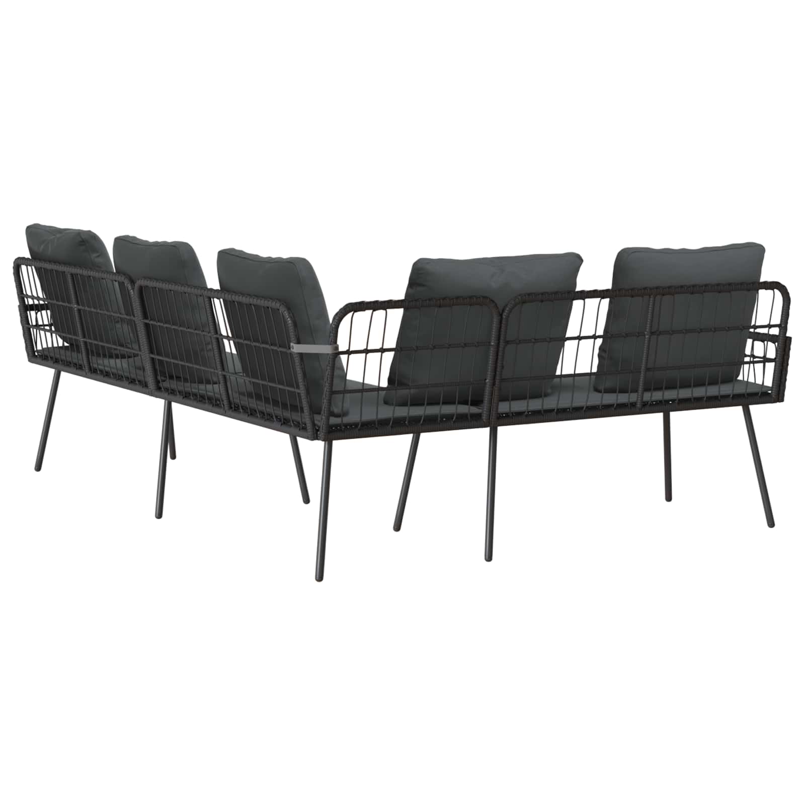 vidaXL Sofa mit Kissen Anthrazit 173 x 231 x 90cm Stahl
