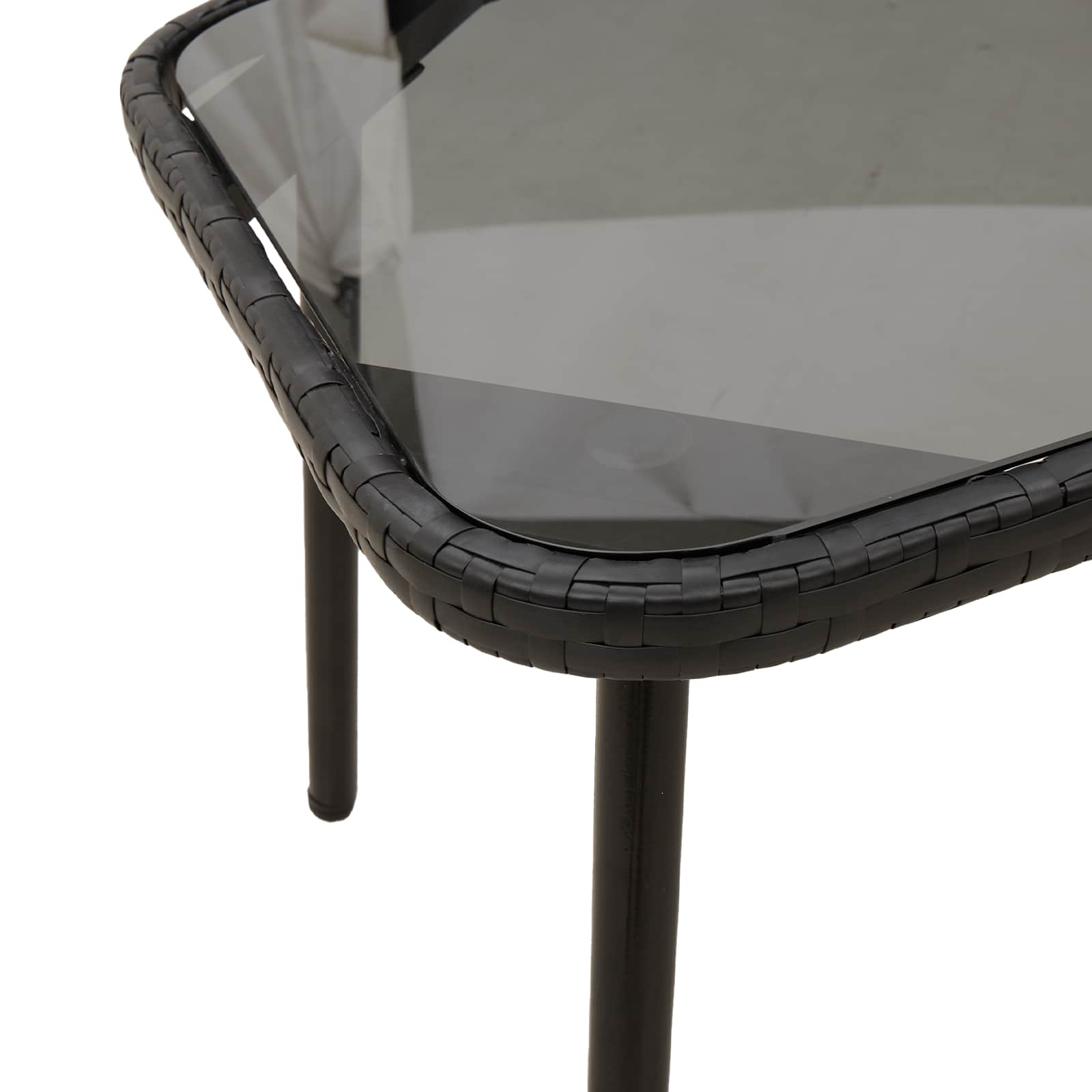vidaXL Couchtisch Schwarz 90 x 45 x 43 cm Poly-Rattan