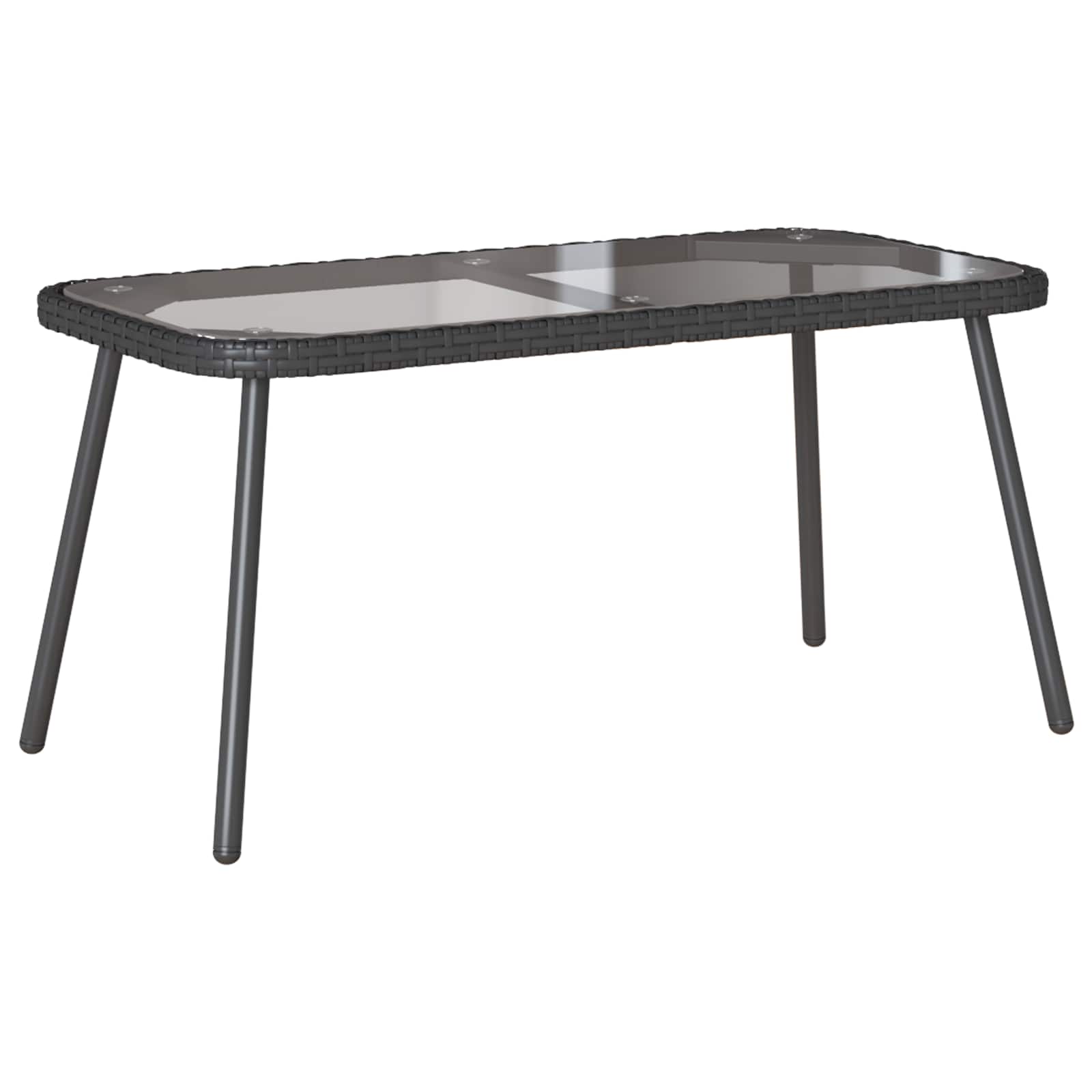 vidaXL Couchtisch Schwarz 90 x 45 x 43 cm Poly-Rattan