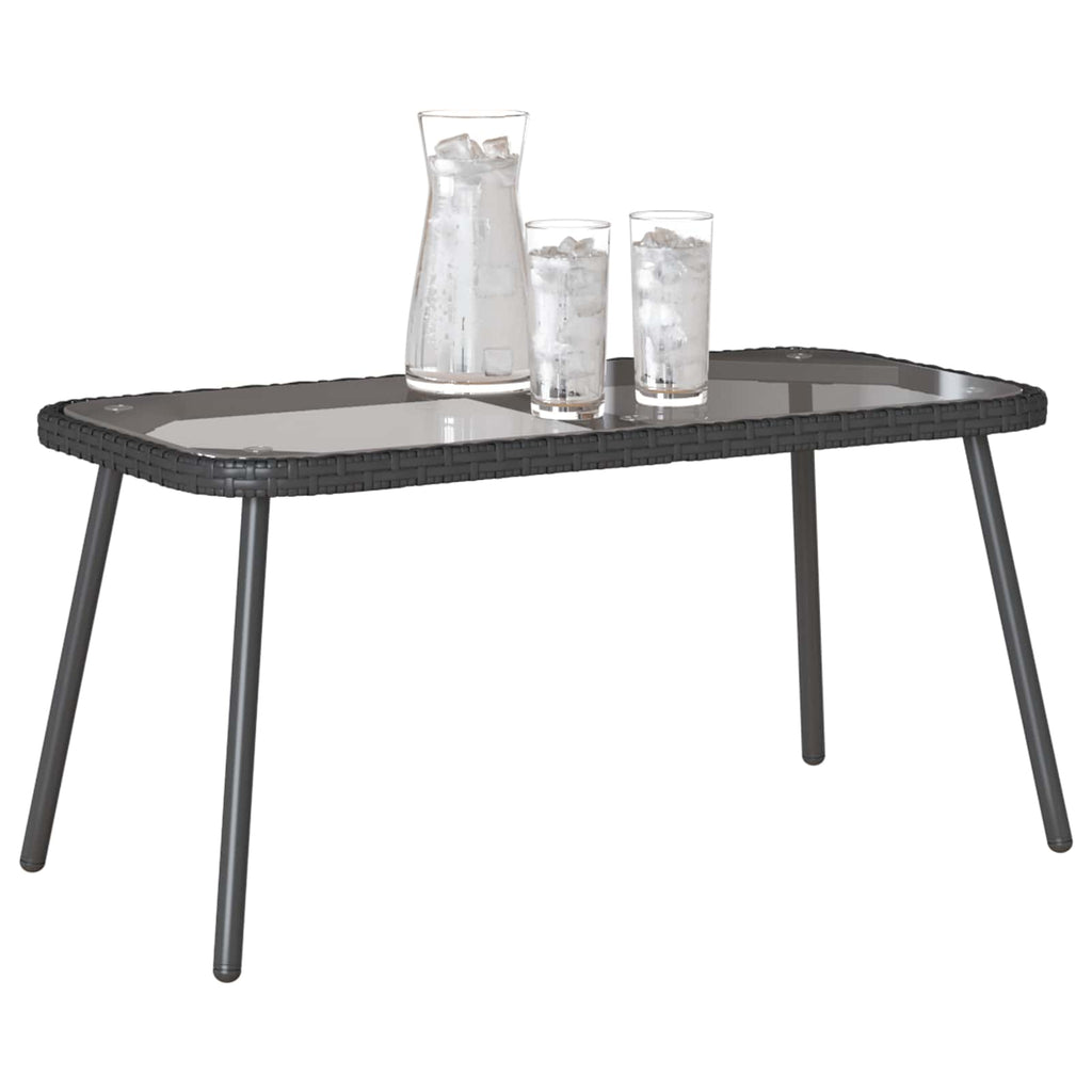 vidaXL Couchtisch Schwarz 90 x 45 x 43 cm Poly-Rattan
