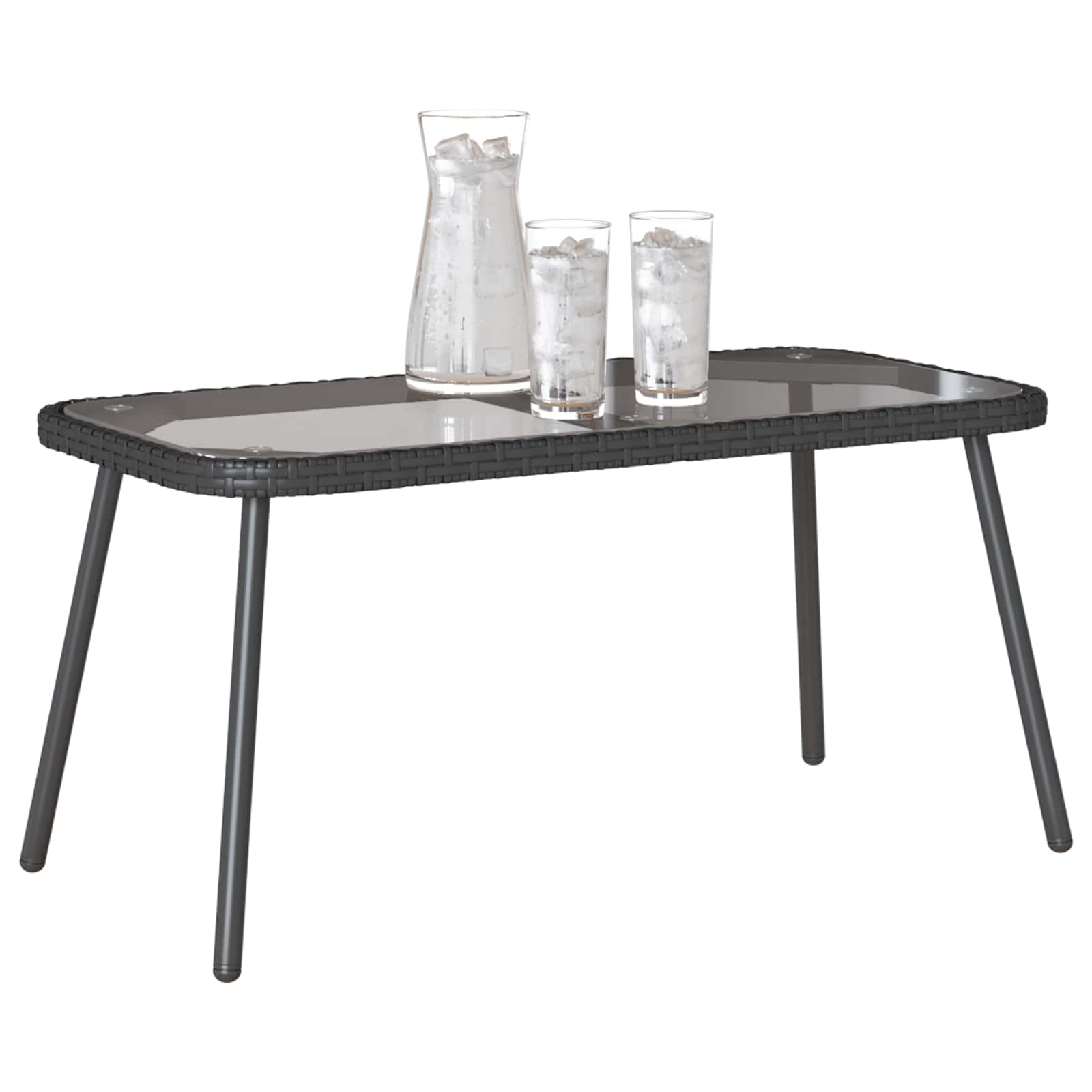 vidaXL Couchtisch Schwarz 90 x 45 x 43 cm Poly-Rattan